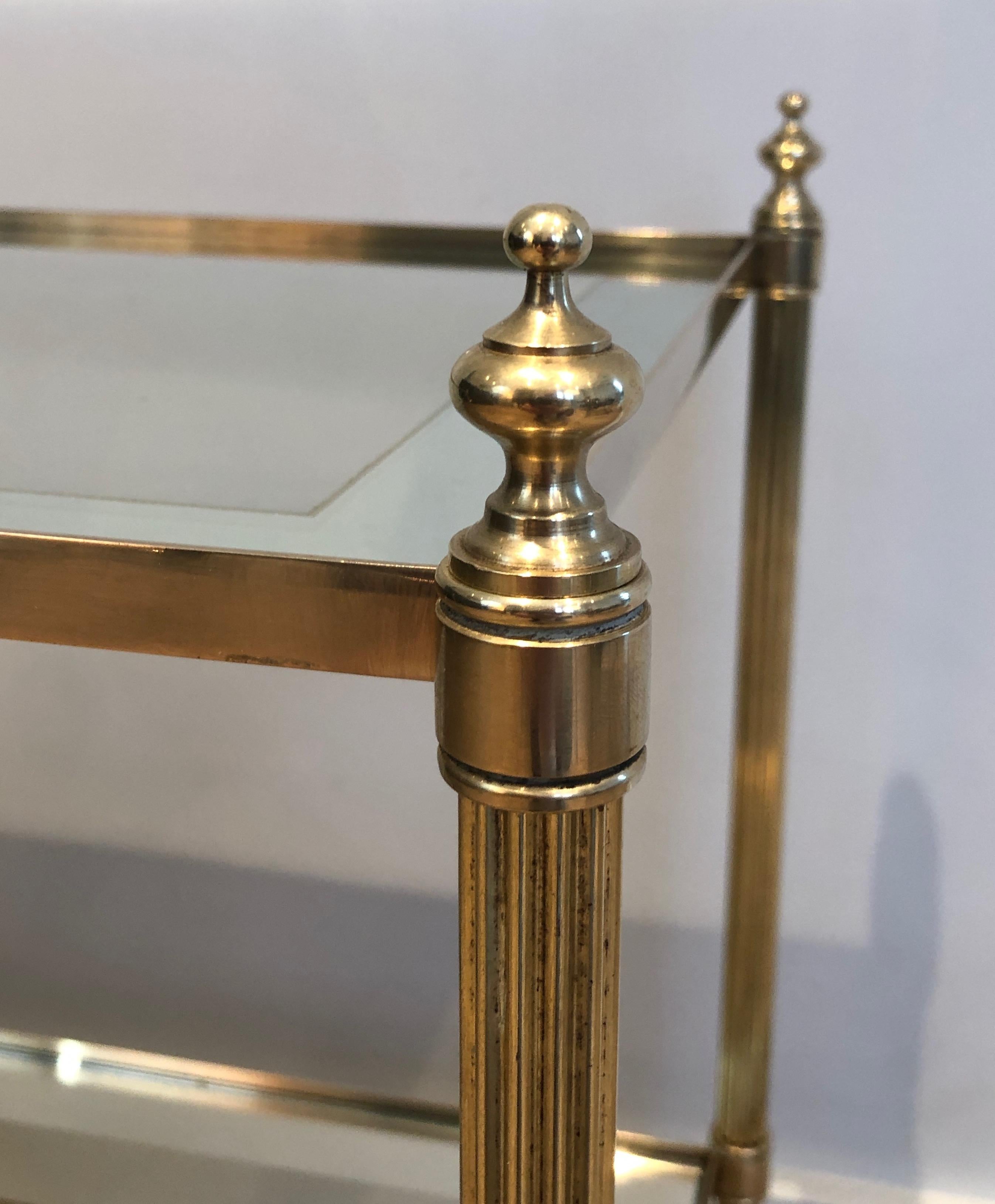 Pair of Neoclassical Style Brass Side Tables by Maison Jansen For Sale 10