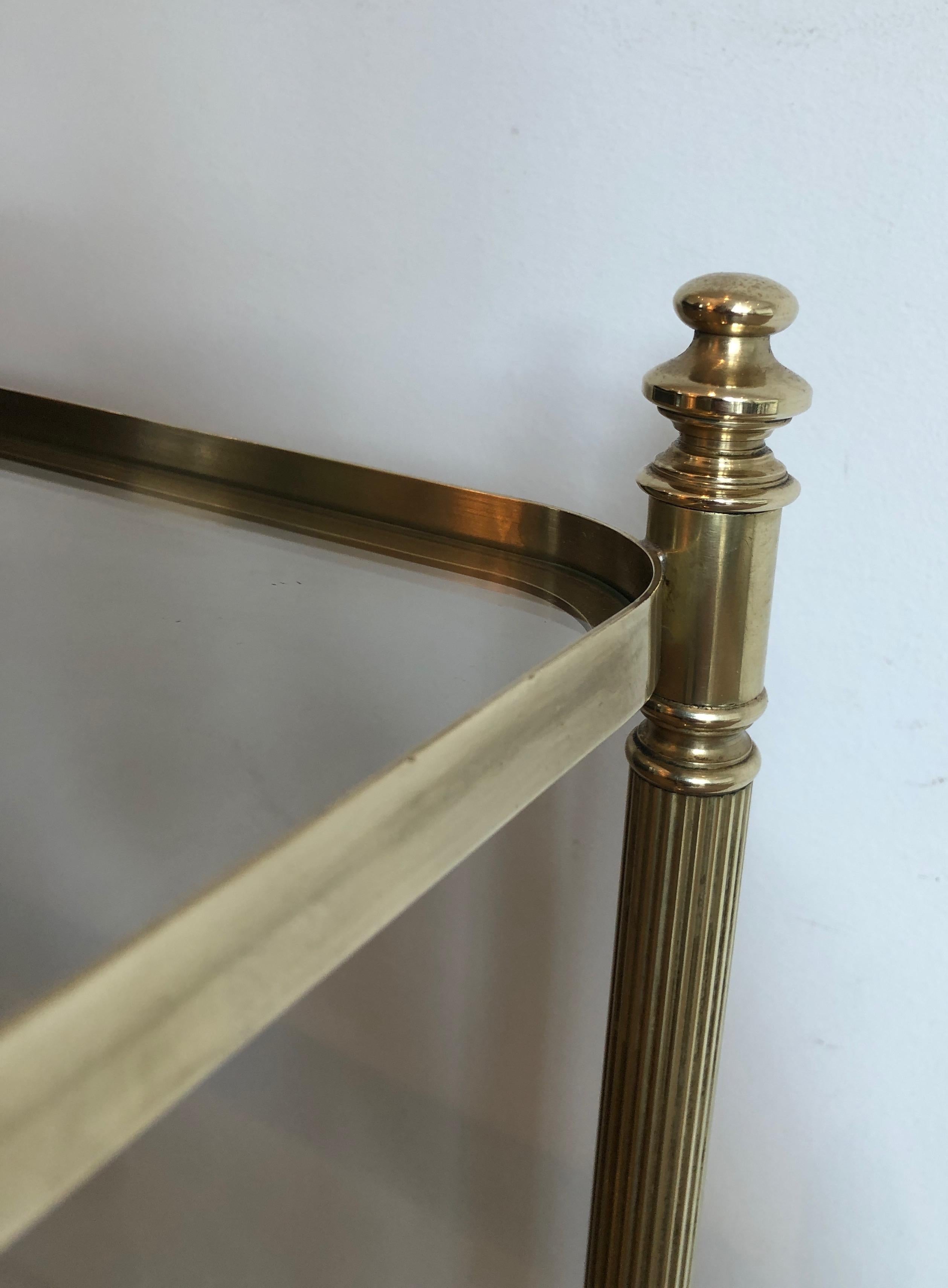 Pair of Neoclassical Style Brass Side Tables in the Style of Maison Jansen For Sale 12