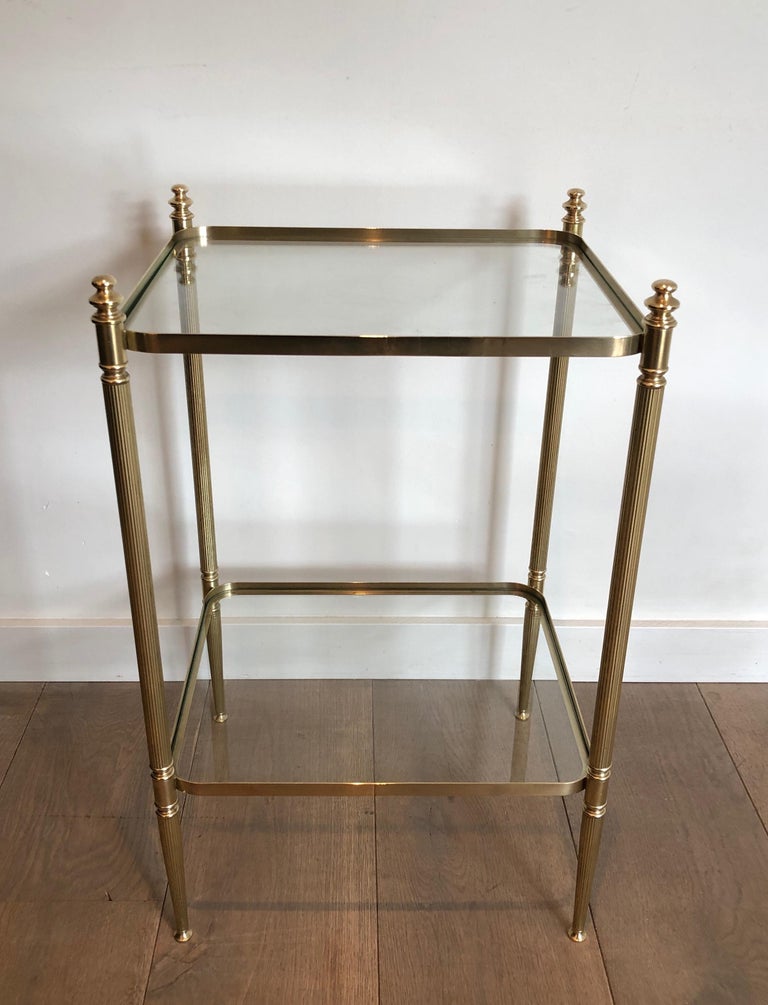 Pair of Neoclassical Style Brass Side Tables in the Style of Maison Jansen In Good Condition For Sale In Marcq-en-Barœul, Hauts-de-France