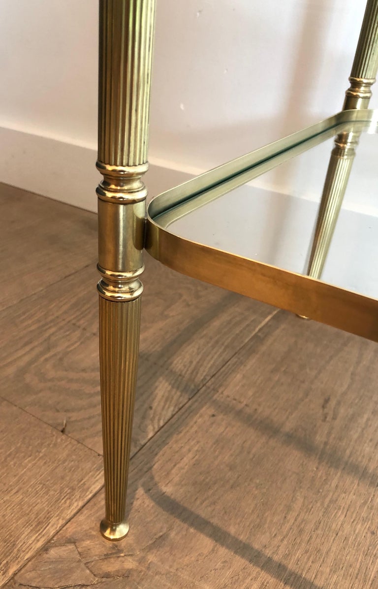 Pair of Neoclassical Style Brass Side Tables in the Style of Maison Jansen For Sale 2