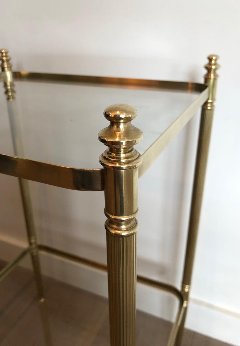 Pair of Neoclassical Style Brass Side Tables in the Style of Maison Jansen For Sale 3