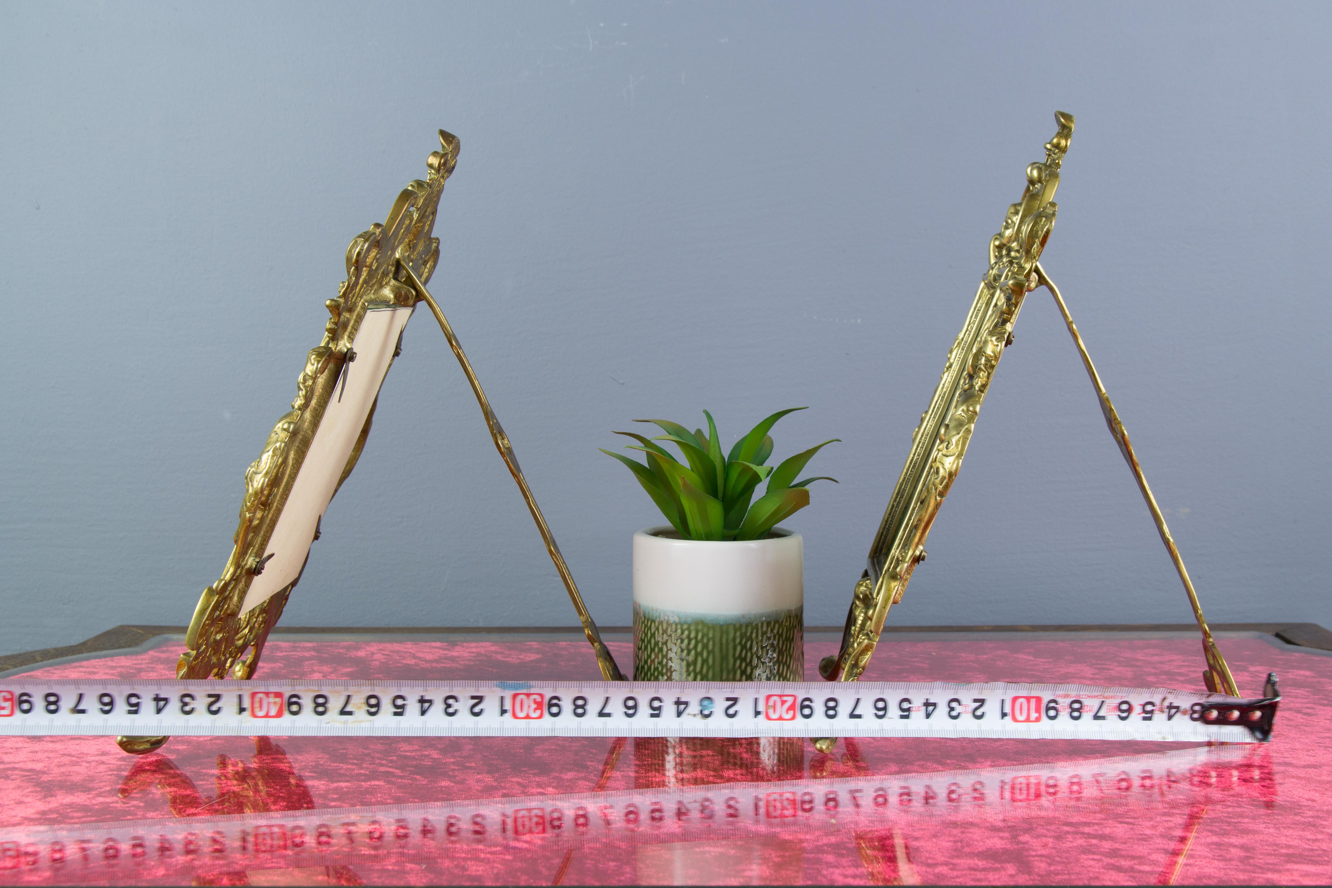 Pair of Neoclassical Style Bronze Photo or Picture Frames, France, 1930s 5