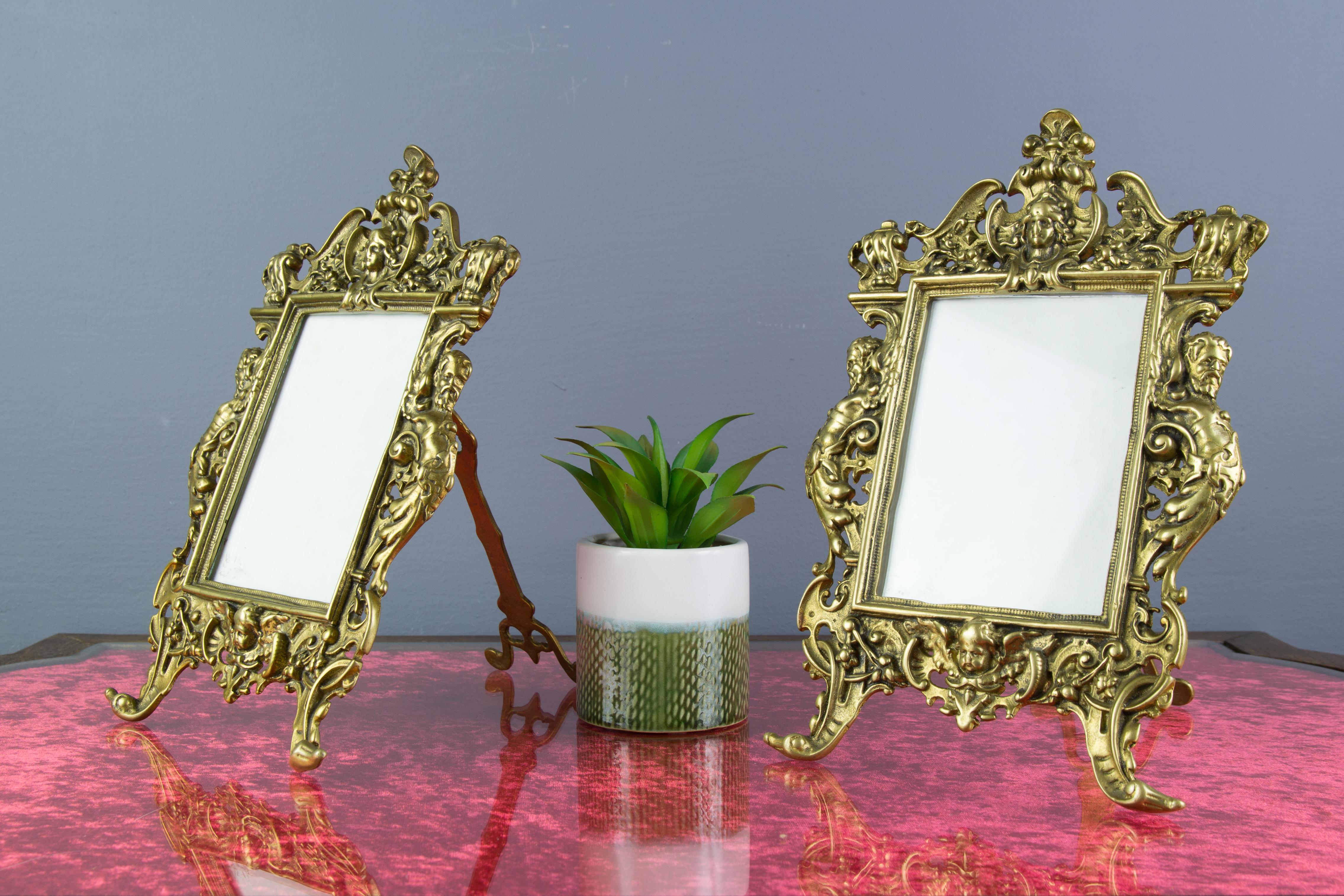 Pair of Neoclassical Style Bronze Photo or Picture Frames, France, 1930s 7
