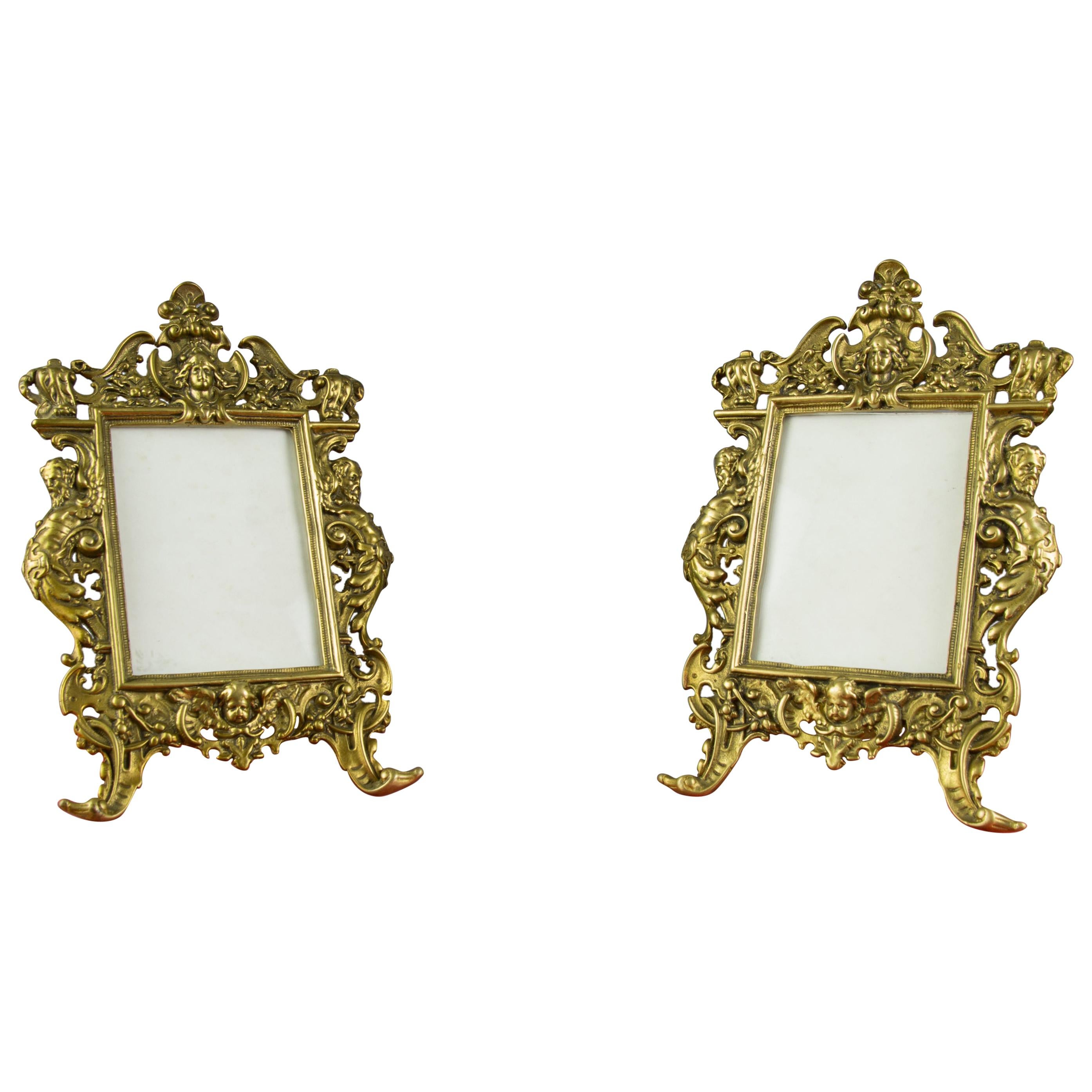 Pair of Neoclassical Style Bronze Photo or Picture Frames, France, 1930s