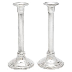 Pair of Neoclassical-Style Column-Form Candlesticks