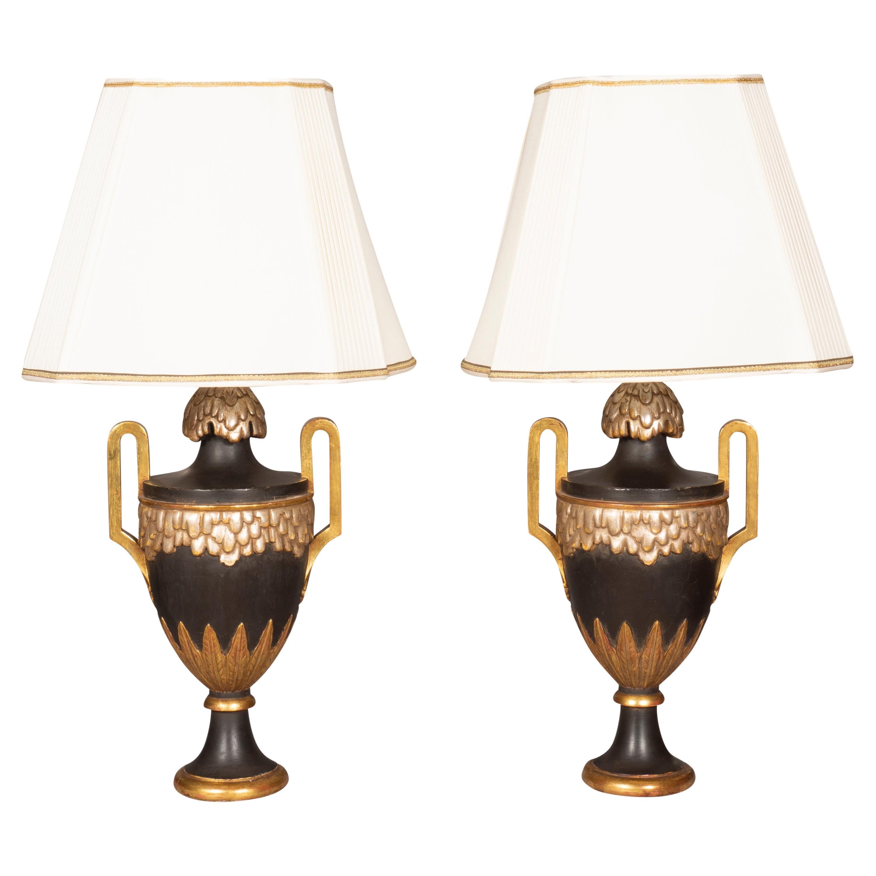 Pair of Neoclassical Style Composition Table Lamps For Sale