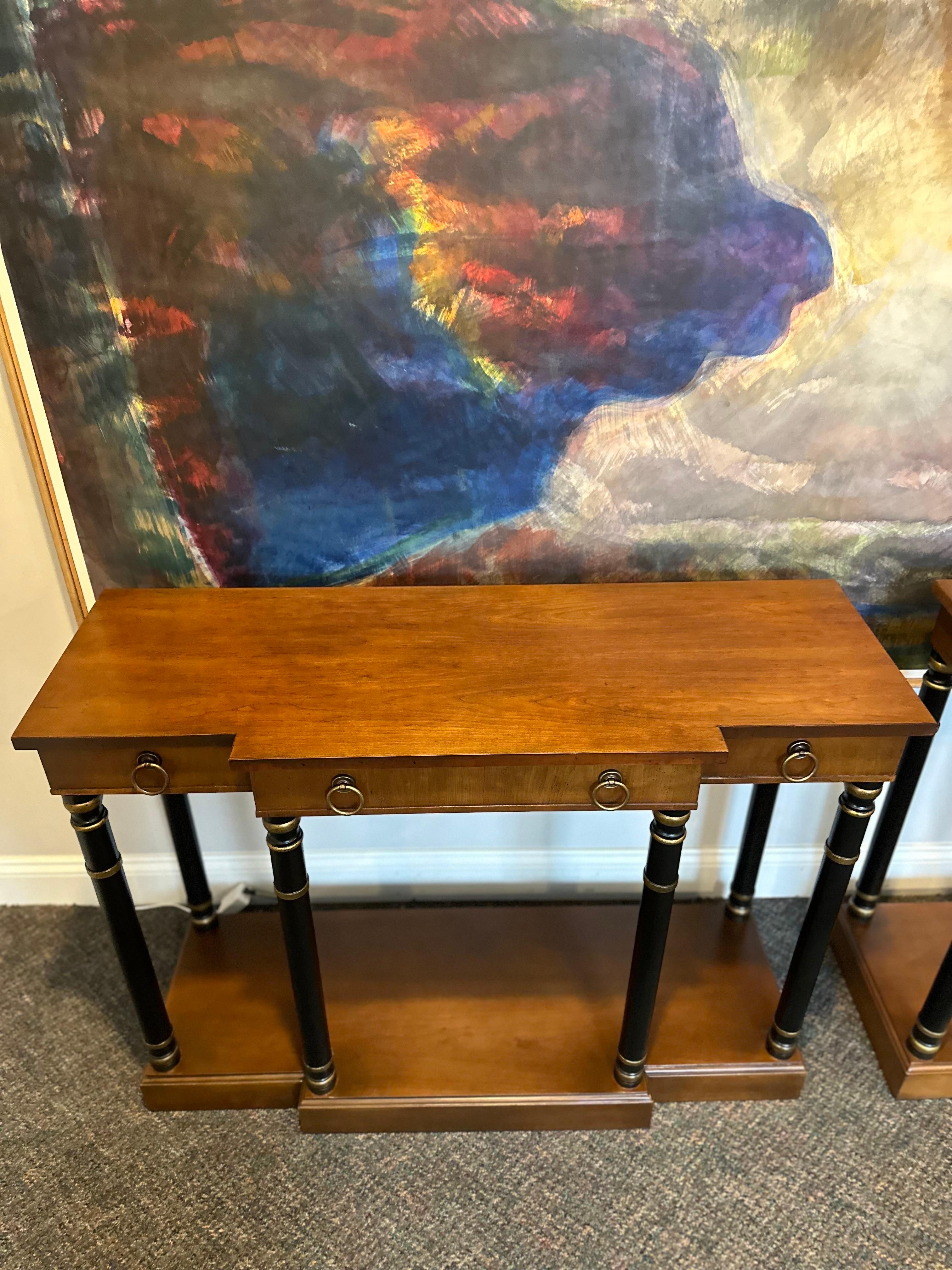 Pair of Neoclassical Style Console Tables For Sale 5