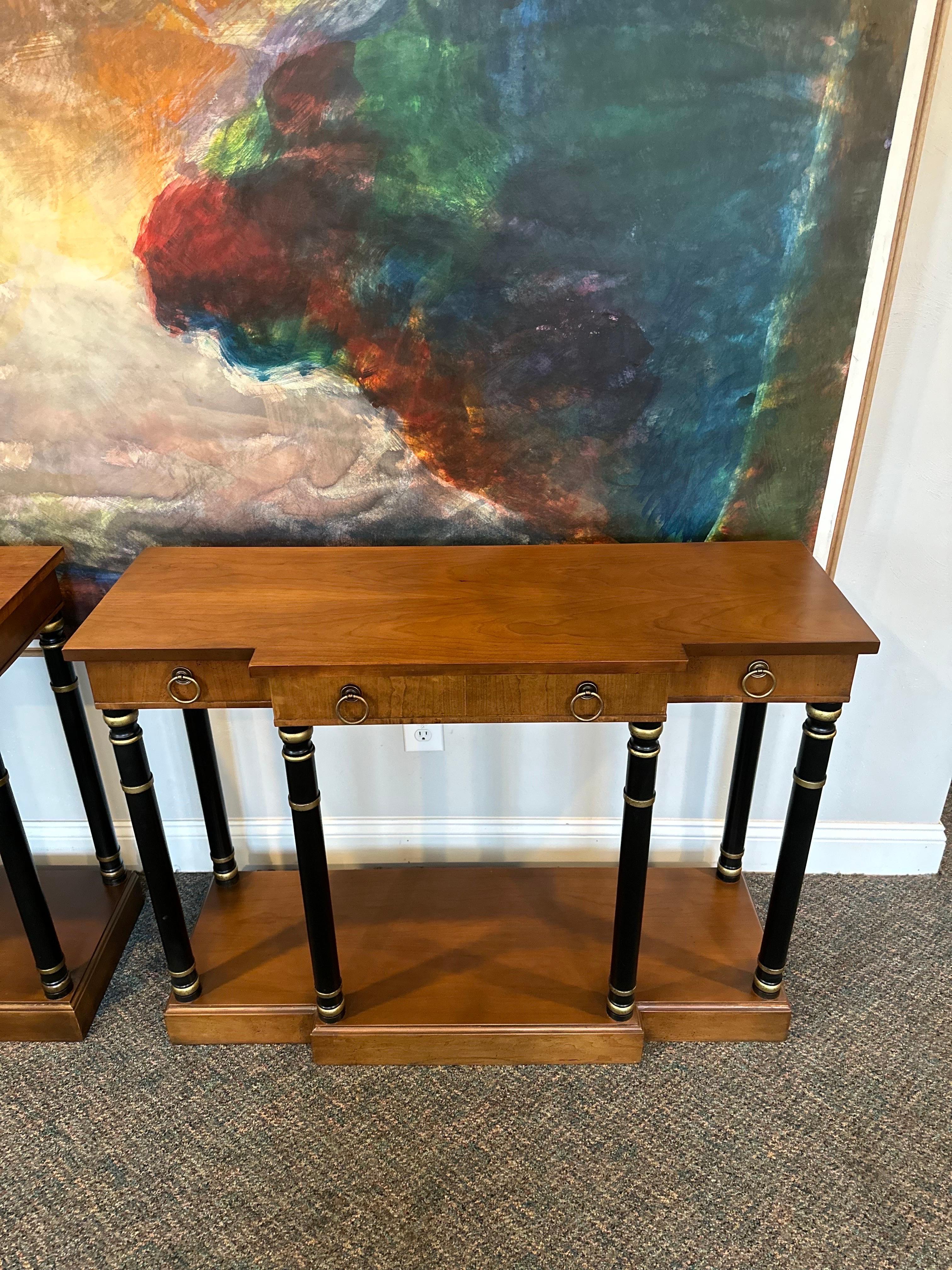 Pair of Neoclassical Style Console Tables For Sale 6