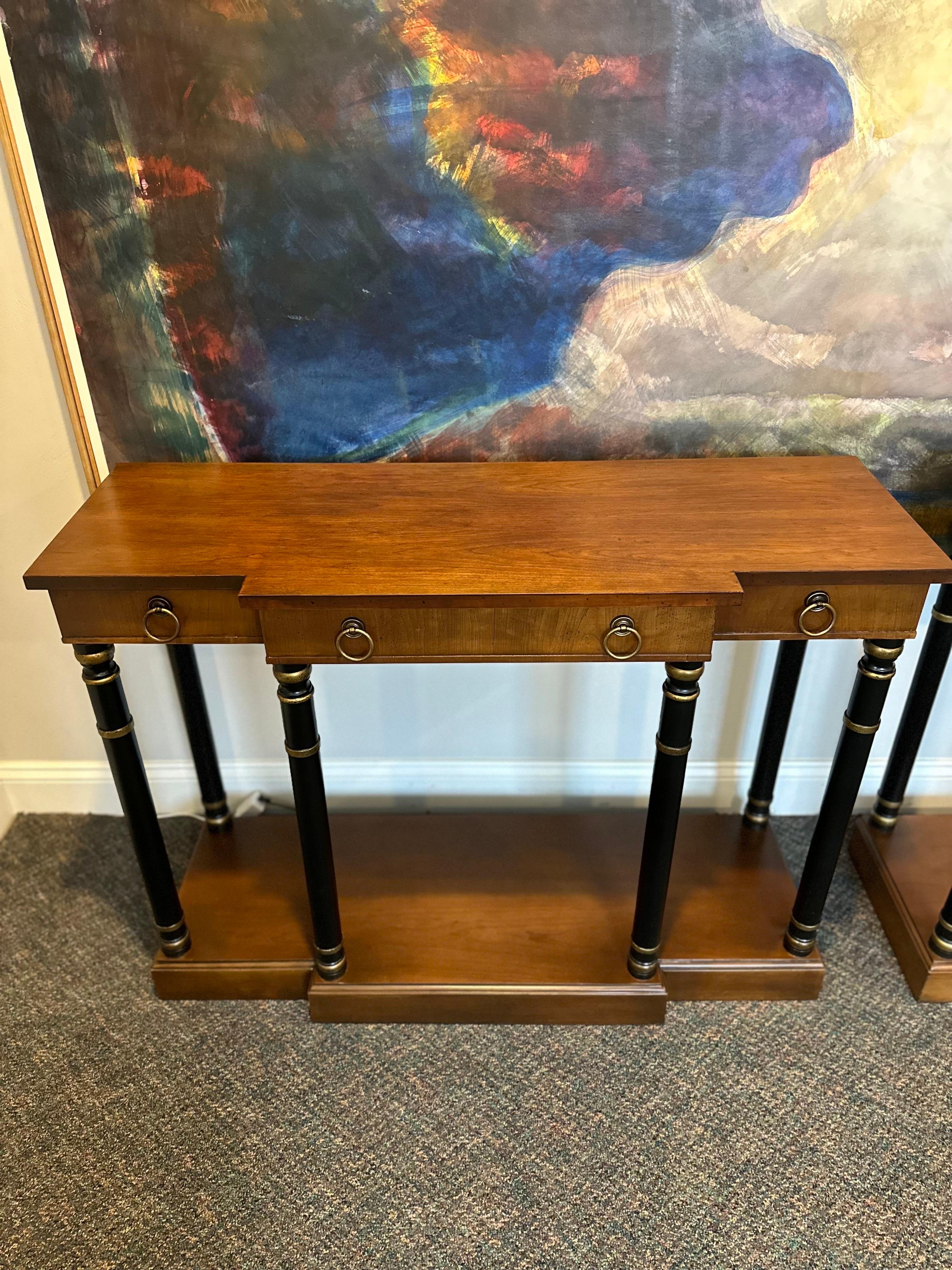 Pair of Neoclassical Style Console Tables For Sale 7
