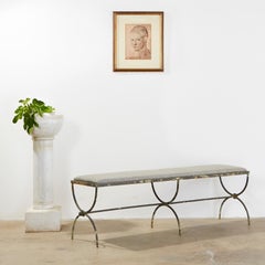 Pair of Neoclassical Style French Iron Curule Leg Benches