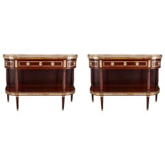 Pair of Neoclassical Style Gilt Bronze Mounted French Consoles