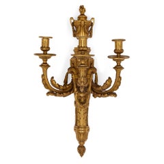 Pair of Neoclassical Style Gilt Bronze Sconces