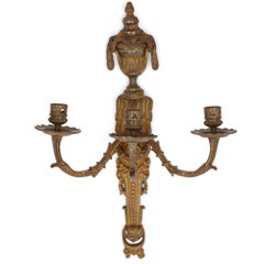 Pair of Neoclassical Style Gilt Bronze Sconces