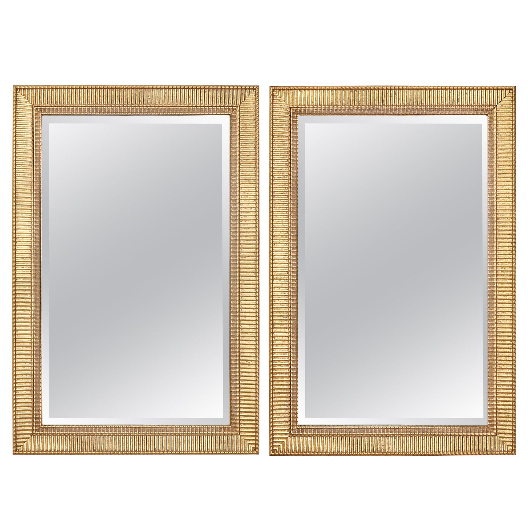 Pair of Neoclassical Style Giltwood Mirrors by Formations