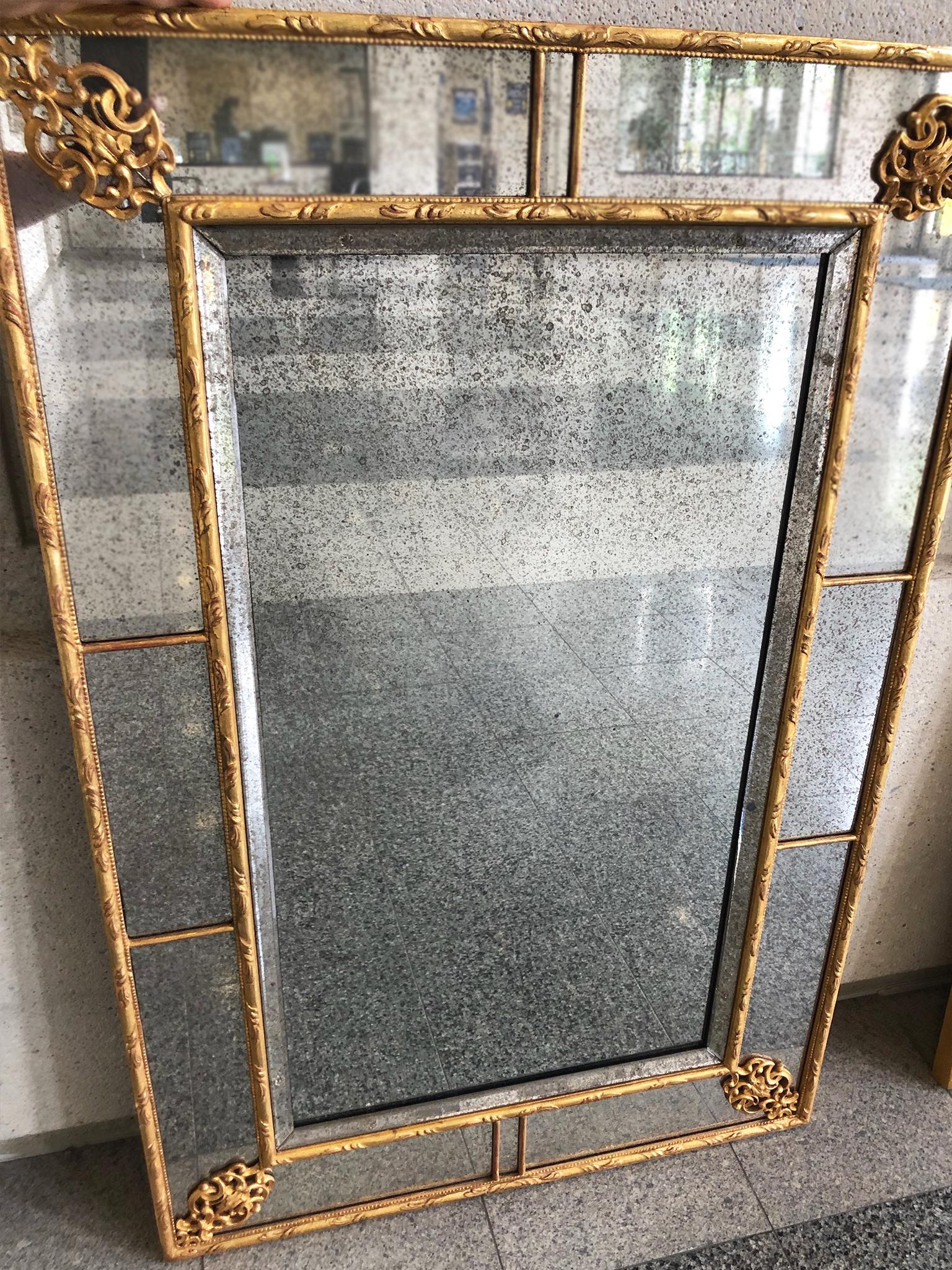 20th Century Pair of Neoclassical Style Giltwood Wall Mirrors