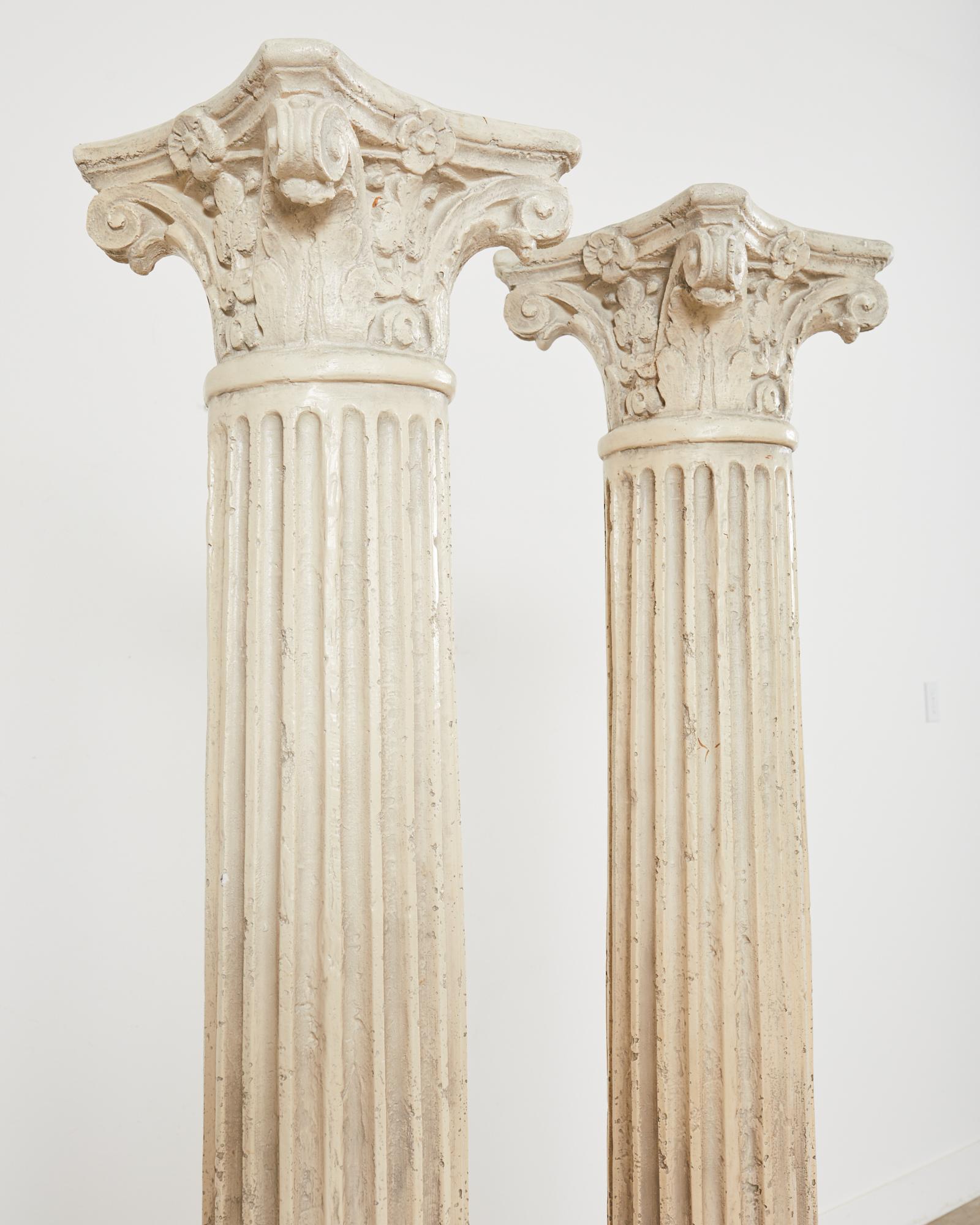 Pair of Neoclassical Style Greco Roman Plaster Columns 1