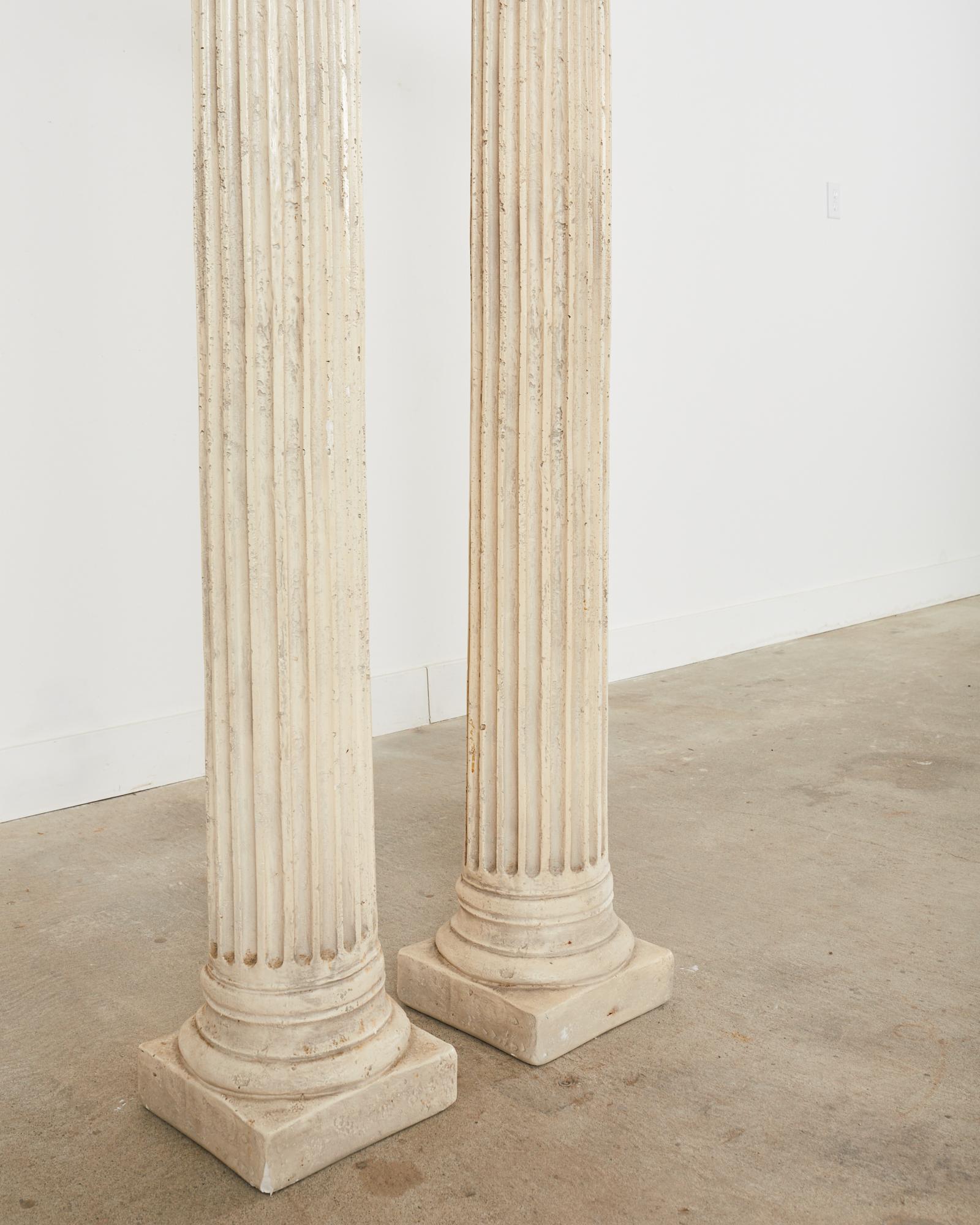 Pair of Neoclassical Style Greco Roman Plaster Columns 3