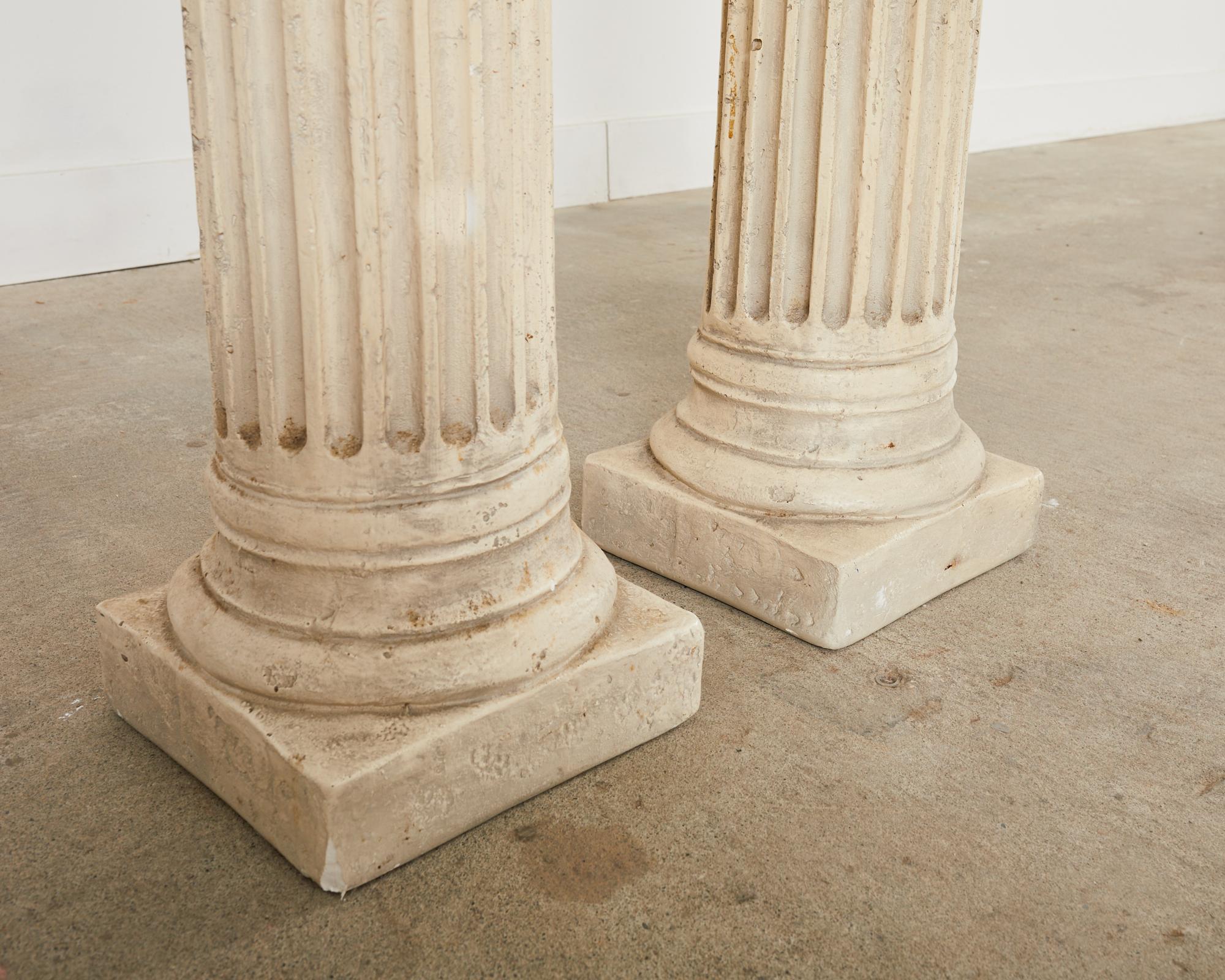 Pair of Neoclassical Style Greco Roman Plaster Columns 4