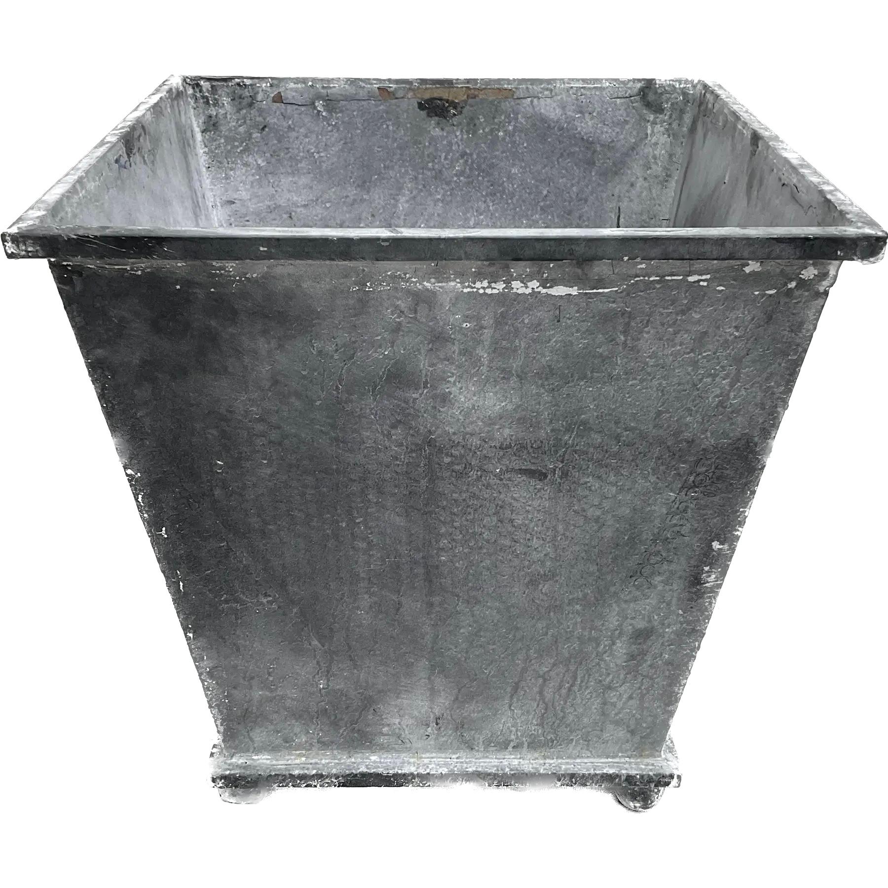 Paire de jardinières en métal gris de style néoclassique Bon état - En vente à Bradenton, FL