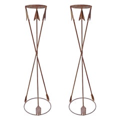 Pair of Neoclassical Style Iron Plant Stands