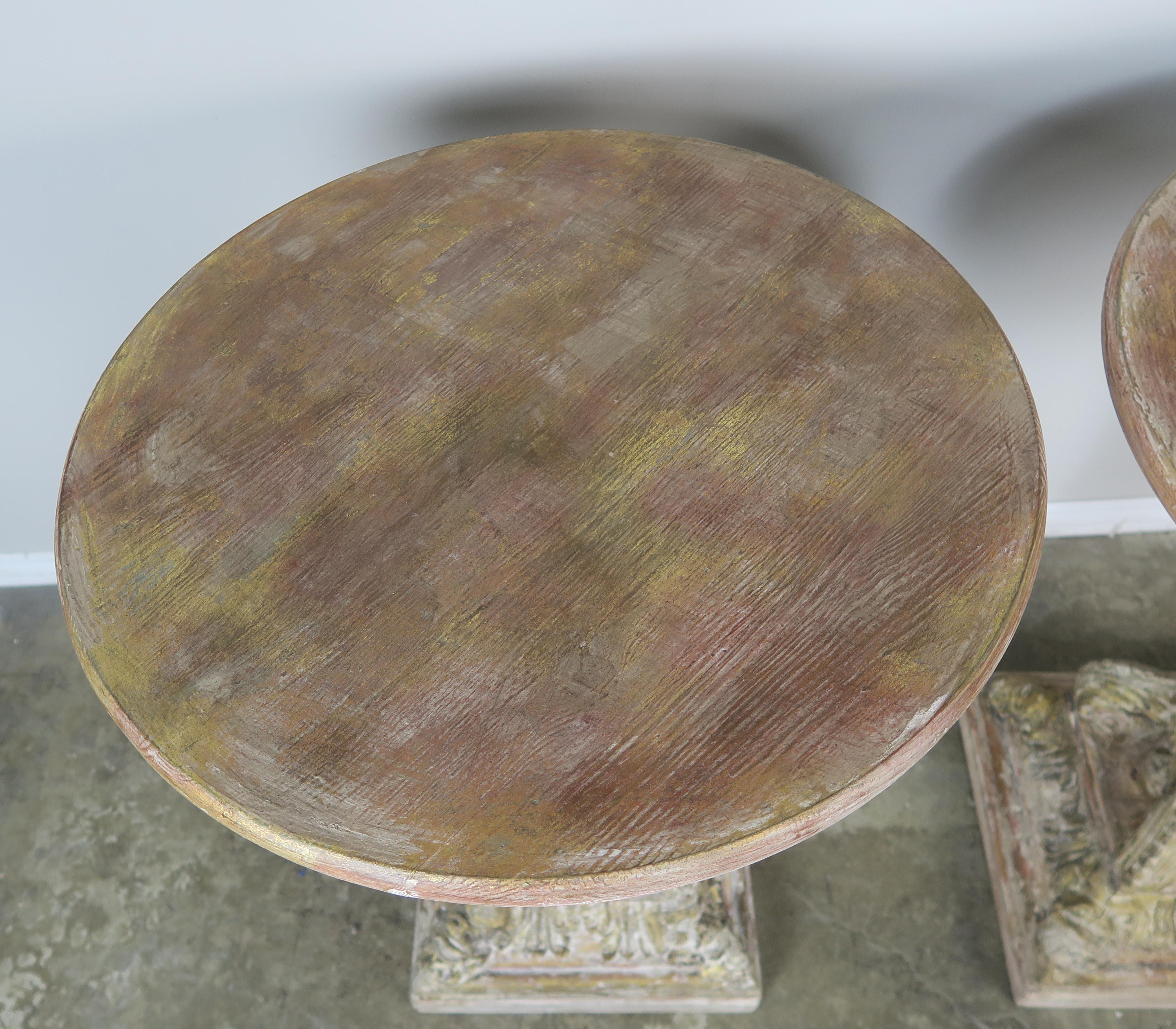 Pair of Neoclassical Style Italian Painted Tables In Distressed Condition In Los Angeles, CA