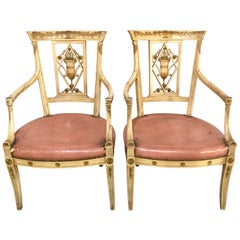 Pair of Neoclassical Style Maison Jansen Armchairs or Fauteuils