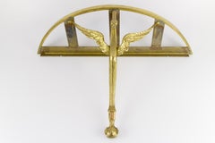 Pair of Neoclassical Style Marble and Bronze Swan Wall Consoles Brackets