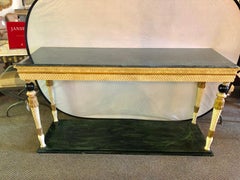 Pair of Neoclassical Style Marble-Top Consoles Attributed to Maison Jansen