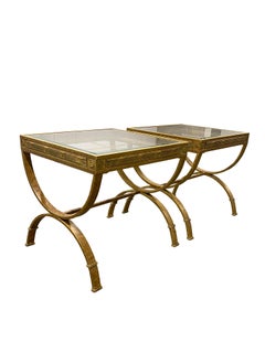 Paar Beistelltische aus Metall im neoklassischen Stil für den Innen- und Außenbereich