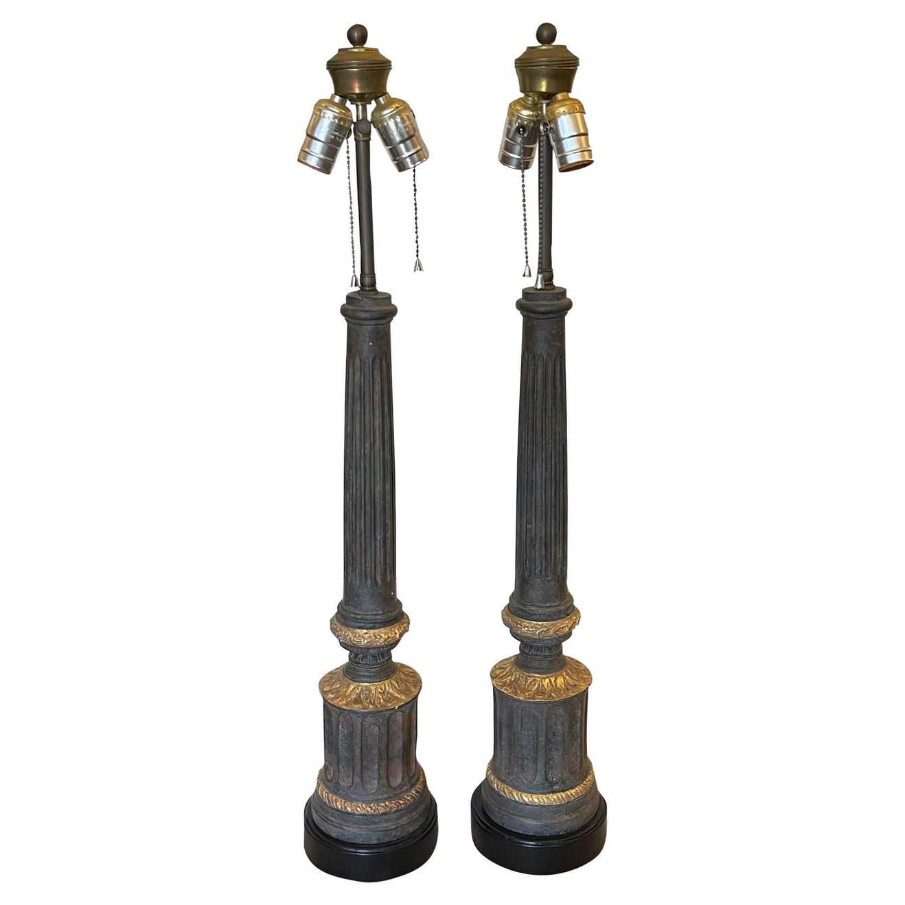 Pair of Neoclassical Style Nancy Corzine Column Form Giltwood Table ...