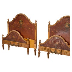 Pair of Neoclassical Style Paint-Decorated Twin Beds, The Iris Apfel Collection