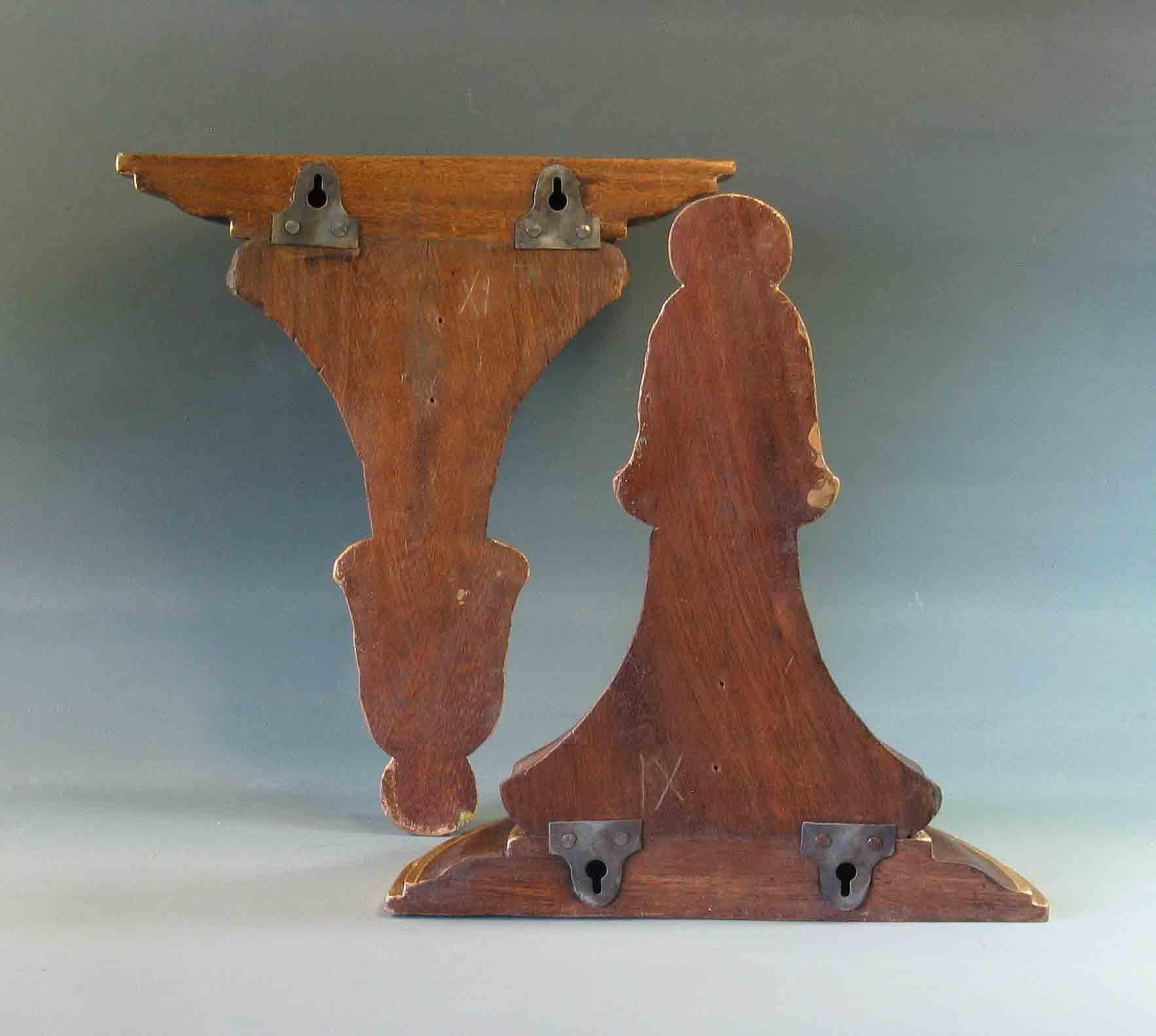 Pair of Neoclassical Style Parcel Gilt Carved Wood Wall Brackets 1