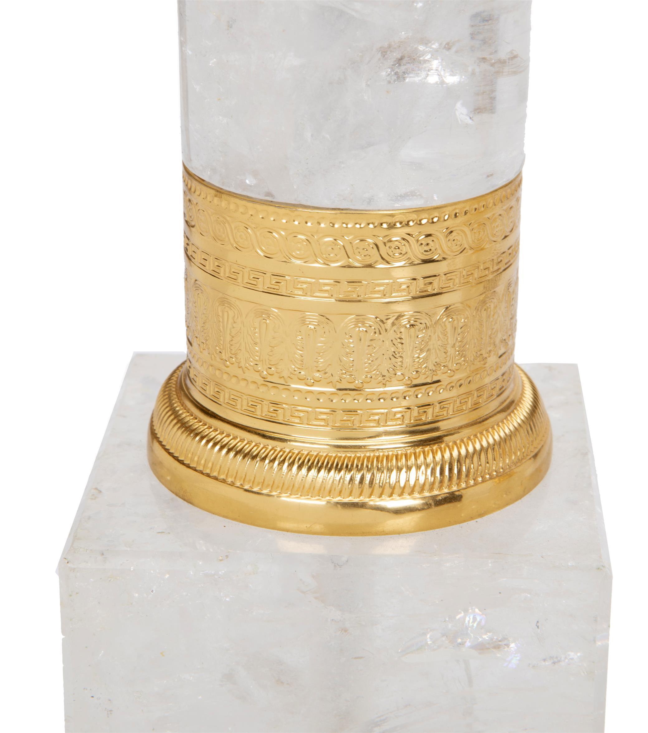 Paar Lampen aus Bergkristall und Ormolu im neoklassischen Stil im Angebot 4