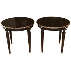 Pair of Neoclassical Style Round Side Tables