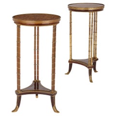 Pair of Neoclassical Style Round Side Tables, Manner of Adam Weisweiler