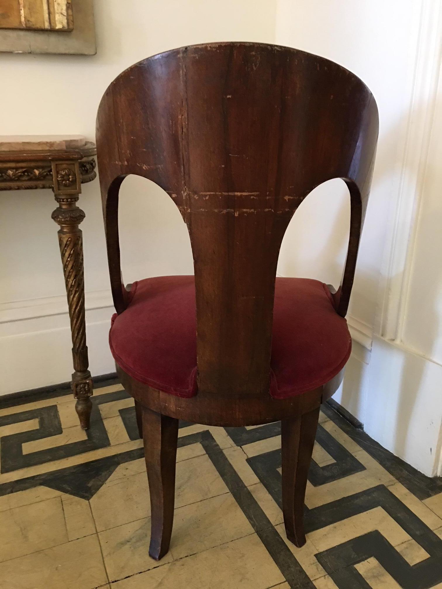 Pair of Neoclassical Style Spoon Back Chairs, circa 1920 In Good Condition In Savannah, GA