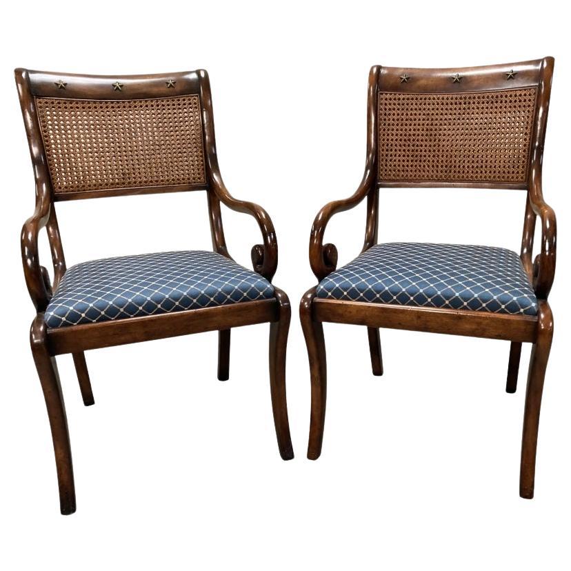 Pair Of Neoclassical Style Star Arm Chairs By Theodore Alexander