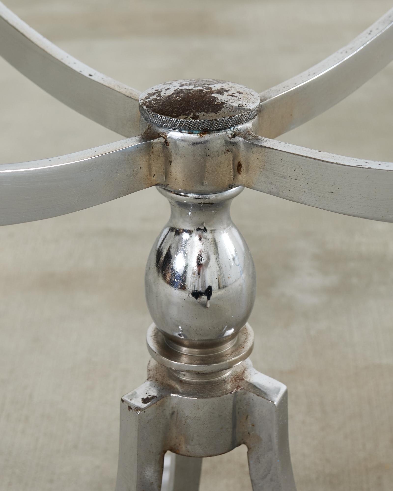 Pair of Neoclassical Style Steel Granite Top Bistro Tables For Sale 6