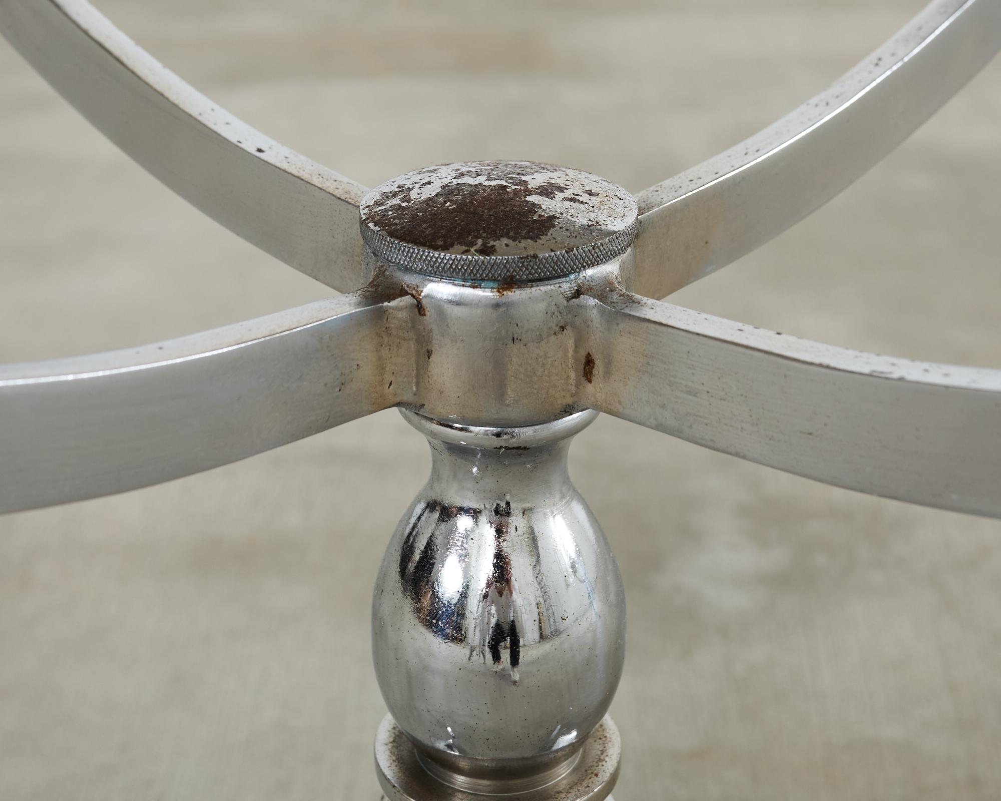 Pair of Neoclassical Style Steel Granite Top Bistro Tables For Sale 9