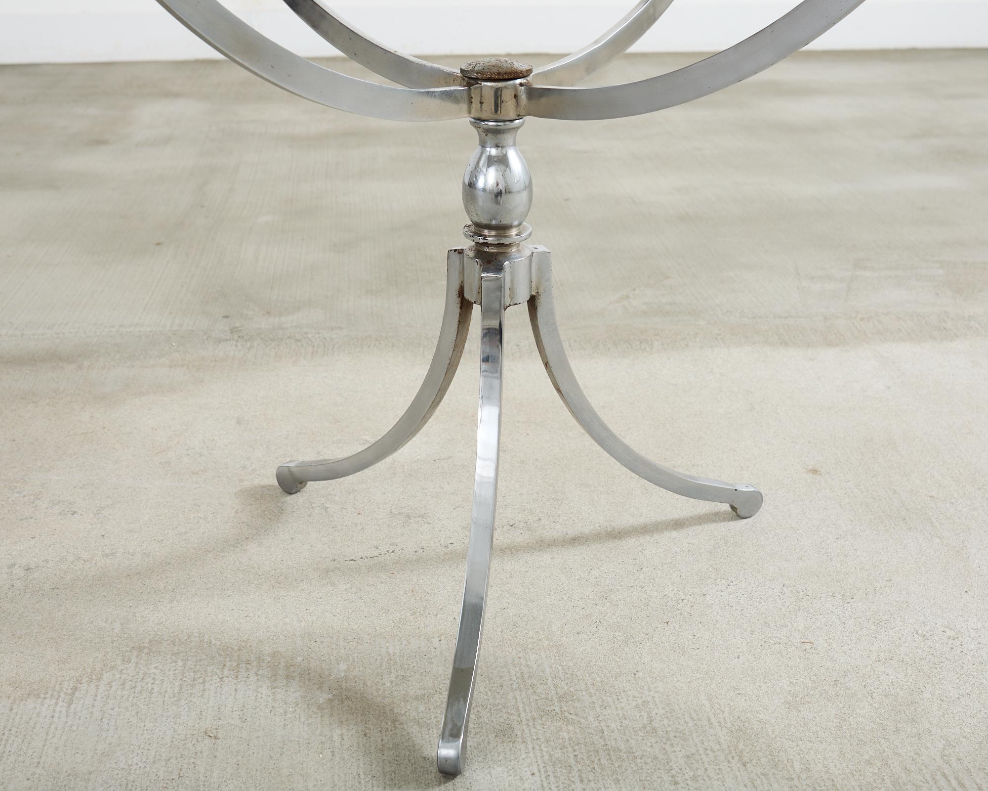 Pair of Neoclassical Style Steel Granite Top Bistro Tables For Sale 11