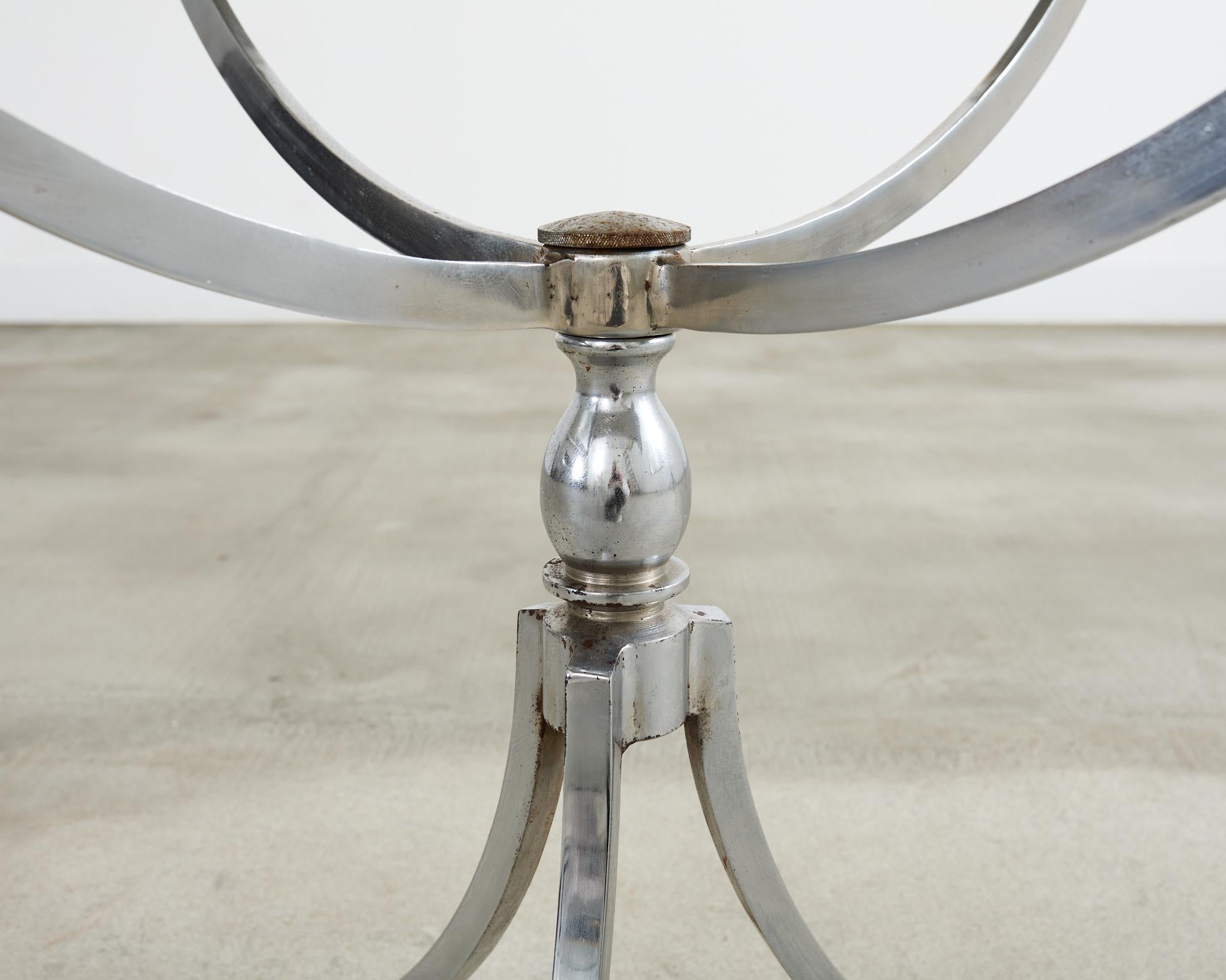 Pair of Neoclassical Style Steel Granite Top Bistro Tables For Sale 12