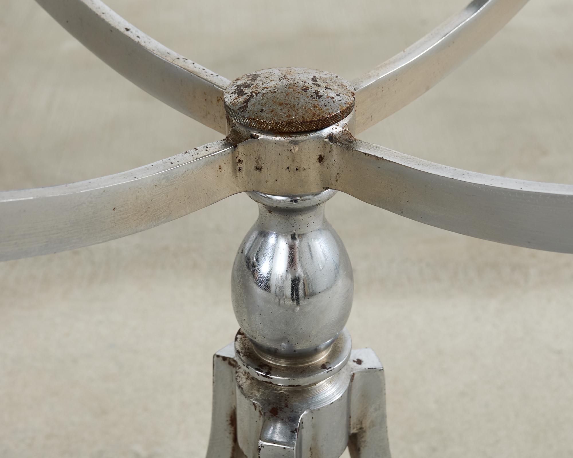 Pair of Neoclassical Style Steel Granite Top Bistro Tables For Sale 13
