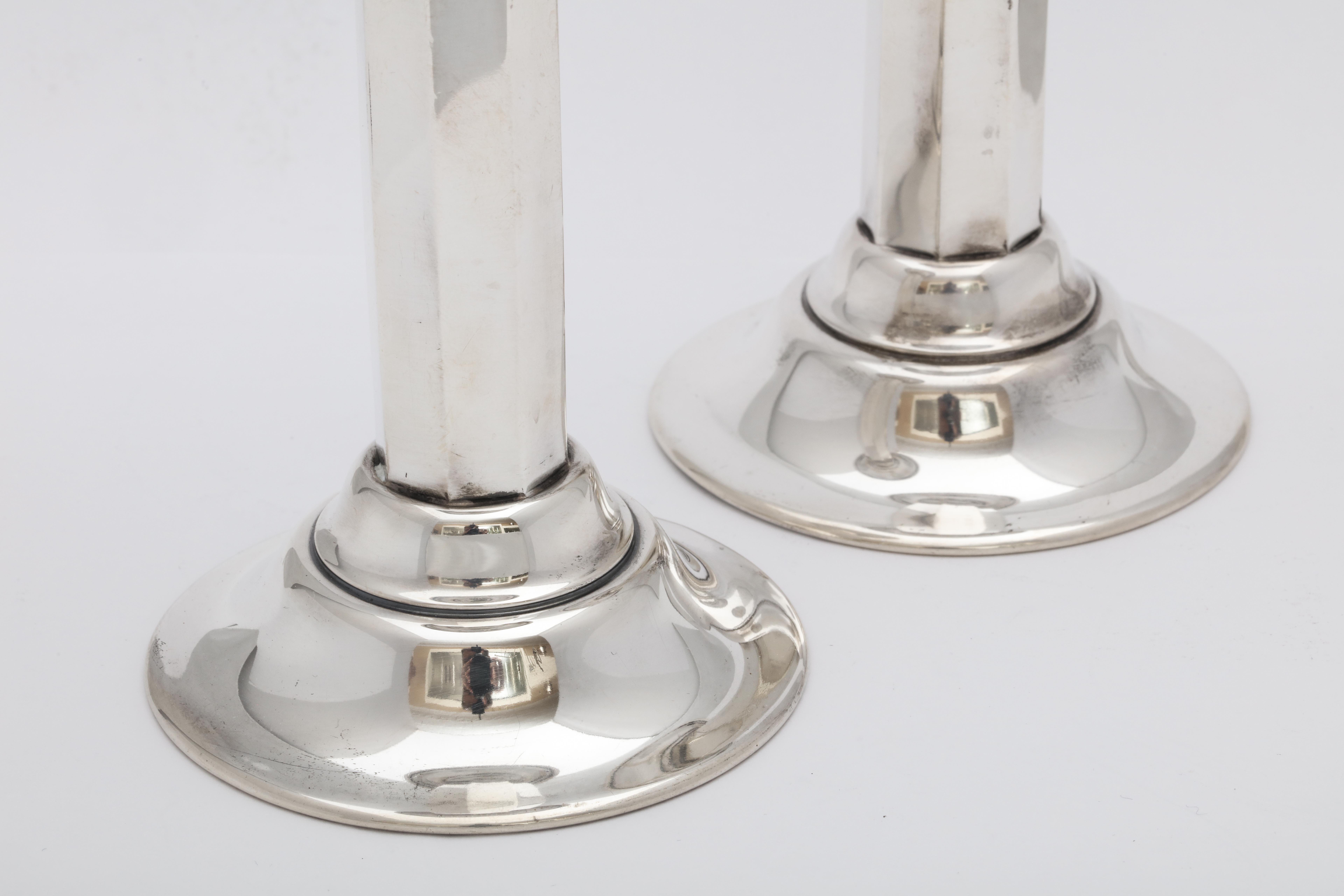 Pair of Neoclassical-Style Sterling Silver Column Candlesticks- Whiting Mfg. Co. 5