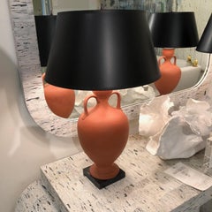 Pair of Neoclassical Style Terra Cotta Lamps