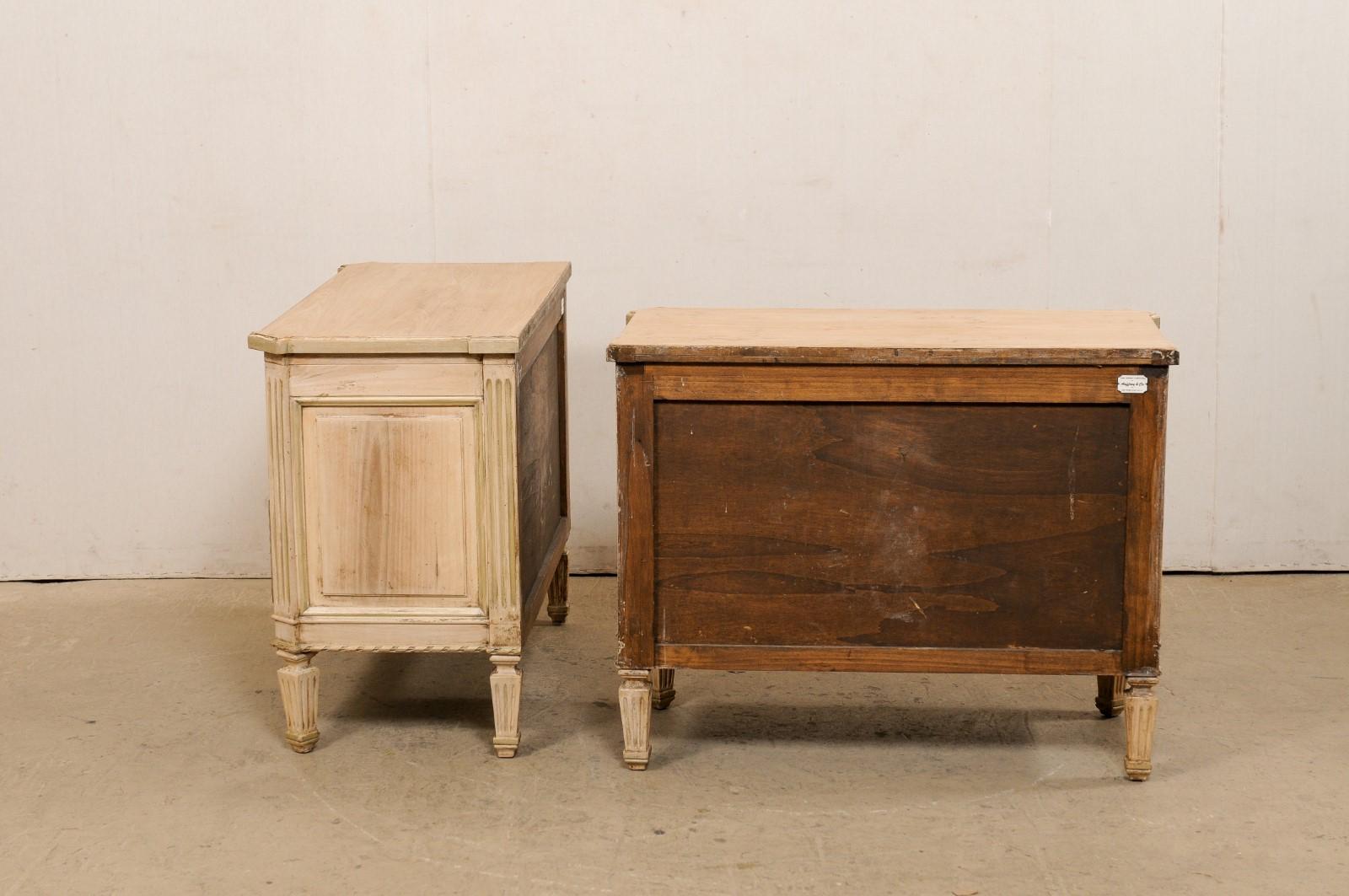Pair of Neoclassical-Style Two-Drawer Raised Chests, Bleached w/Champagne Trim 2
