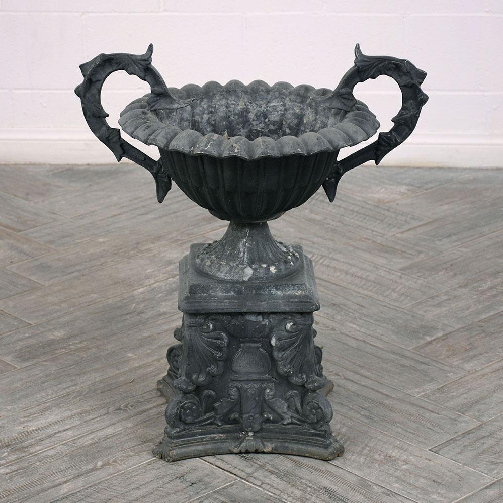 20th Century Pair of Neoclassical Style Urns Outdoor Planters
