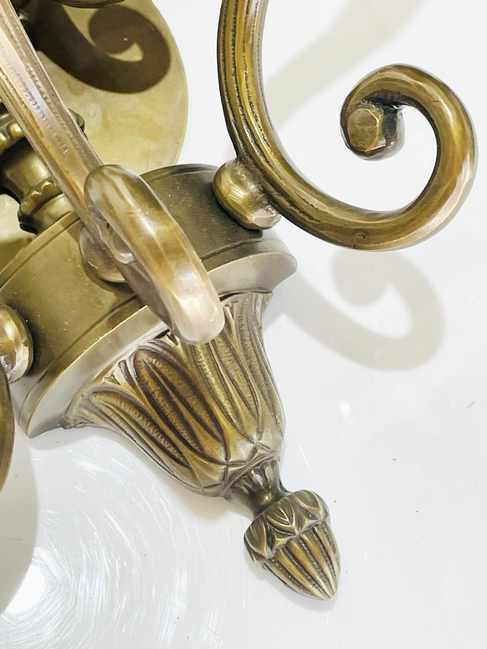 Pair of Neoclassical Style Wall Sconces in Solid Bronze For Sale 8