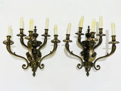 Pair of Neoclassical Style Wall Sconces in Solid Bronze