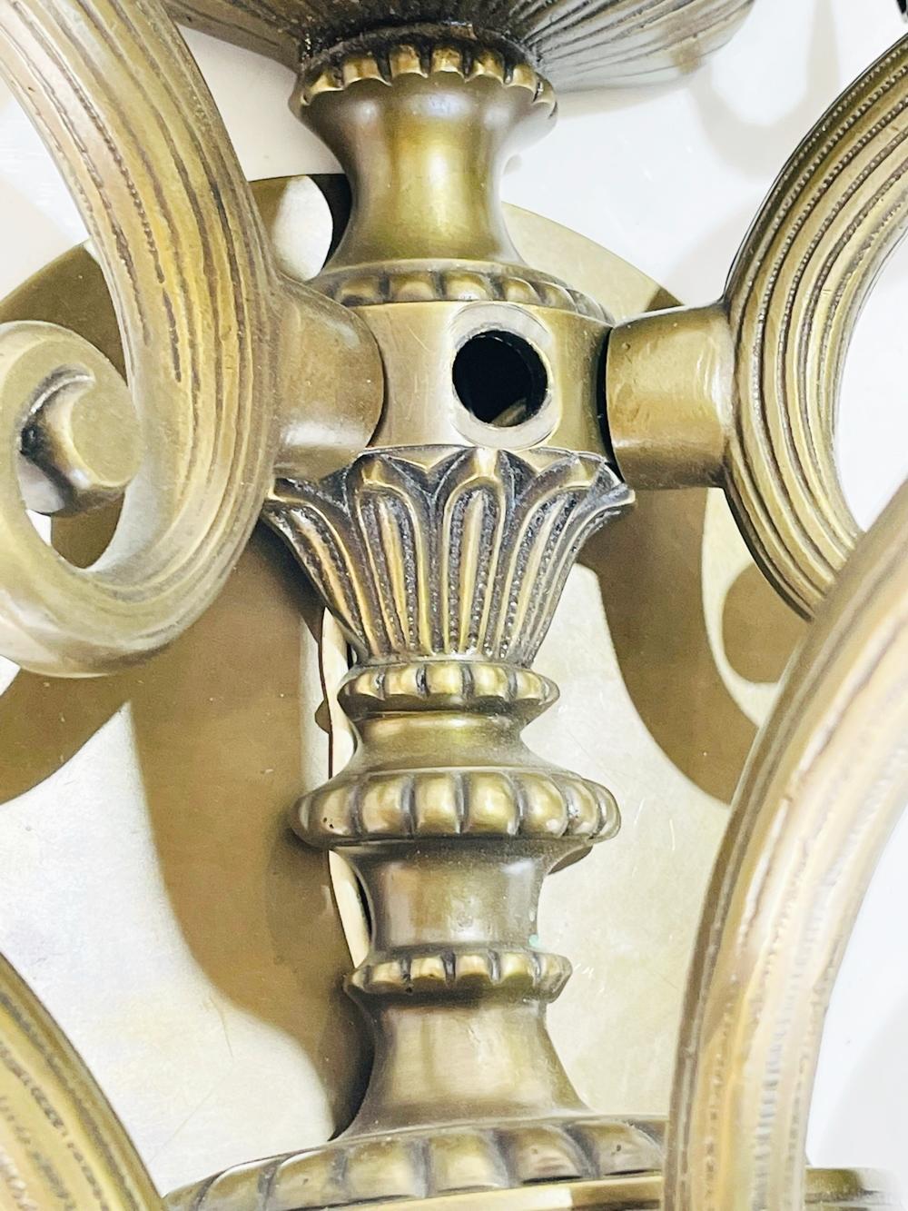 Pair of Neoclassical Style Wall Sconces in Solid Bronze For Sale 2