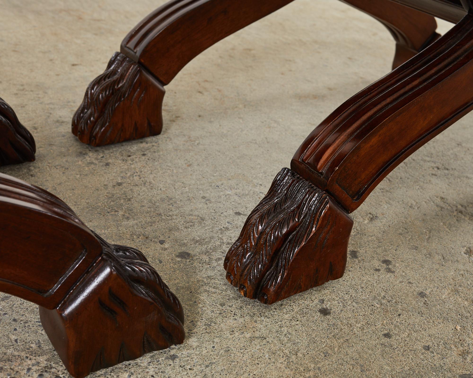 Pair of Neoclassical Style X-Form Walnut Benches Stools For Sale 10